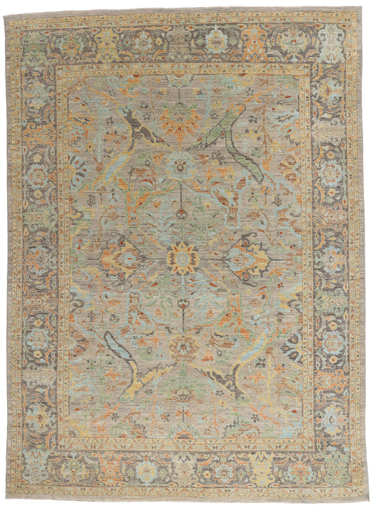 10 x 14 Gray Modern Pakistani Sultanabad Rug 81170