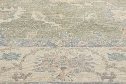 11 x 16 Modern Green Turkish Oushak Rug 53988