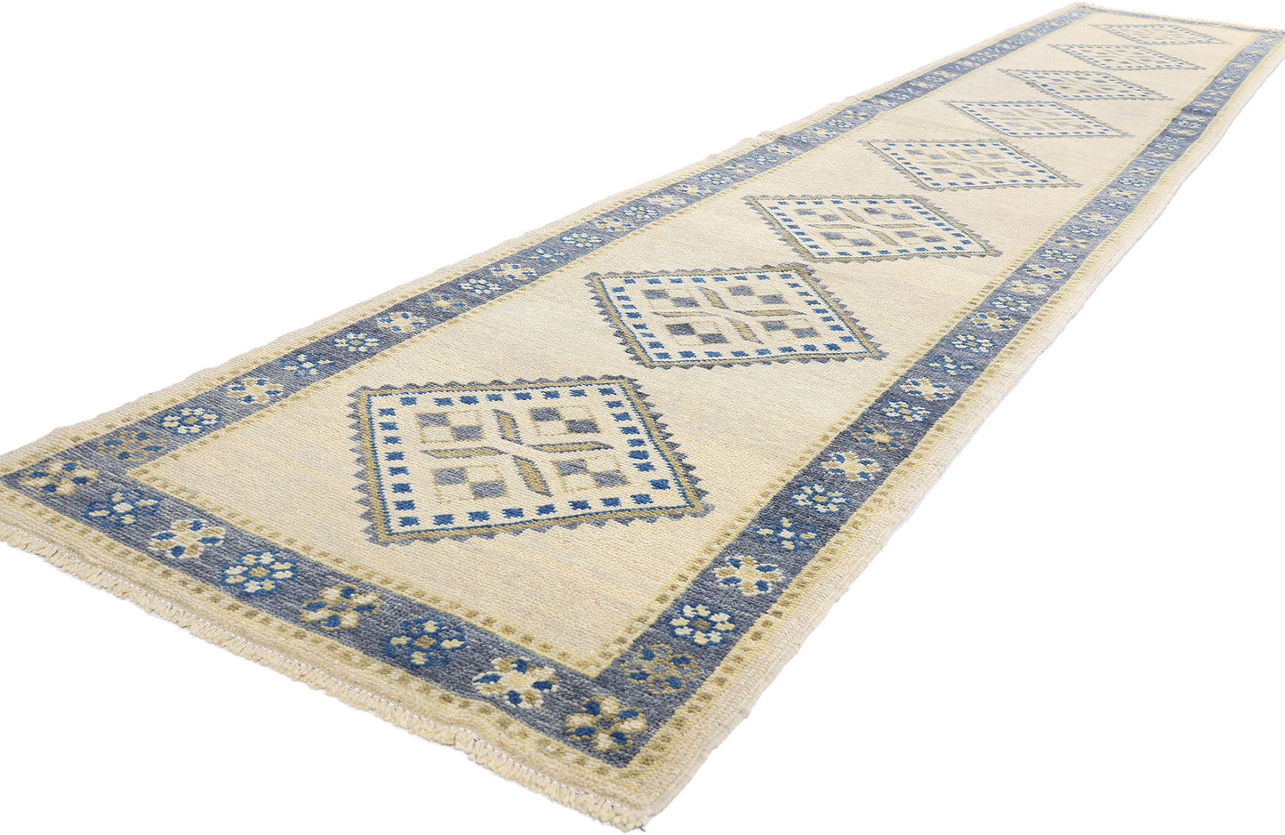 3 x 18 Modern Ivory Turkish Oushak Rug 54017