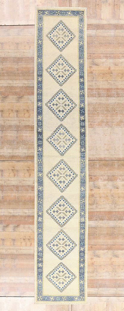 3 x 18 Modern Ivory Turkish Oushak Rug 54017