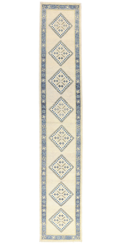 3 x 18 Modern Ivory Turkish Oushak Rug 54017