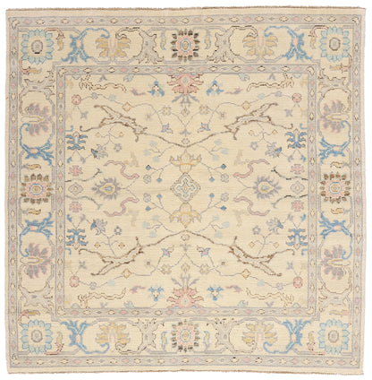 6 x 6 Modern Ivory Oushak Rug 79196
