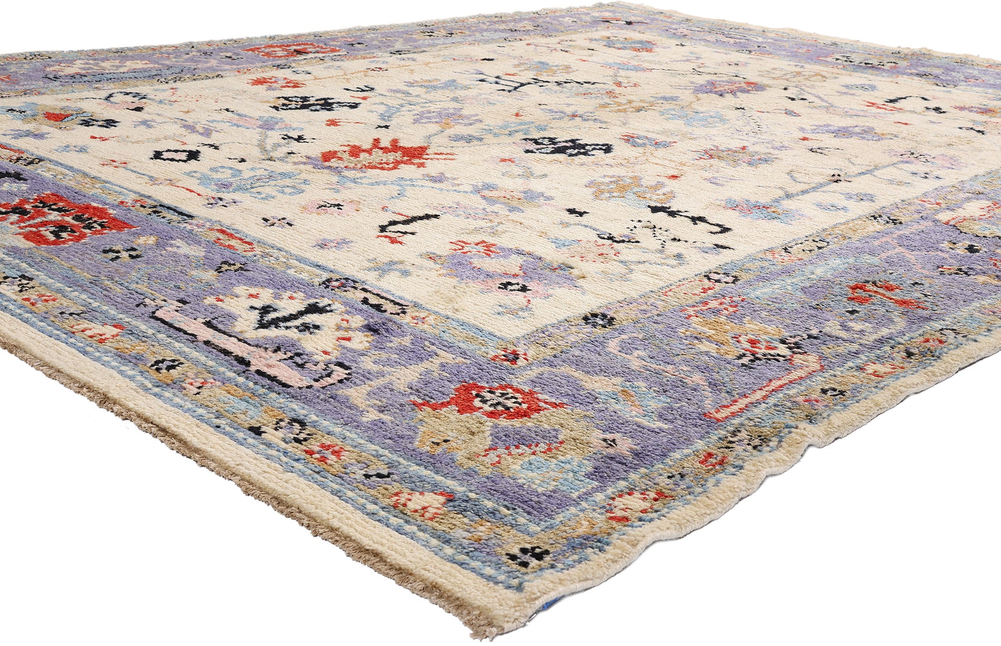 9 x 12 Ivory Modern Oushak Rug 80405