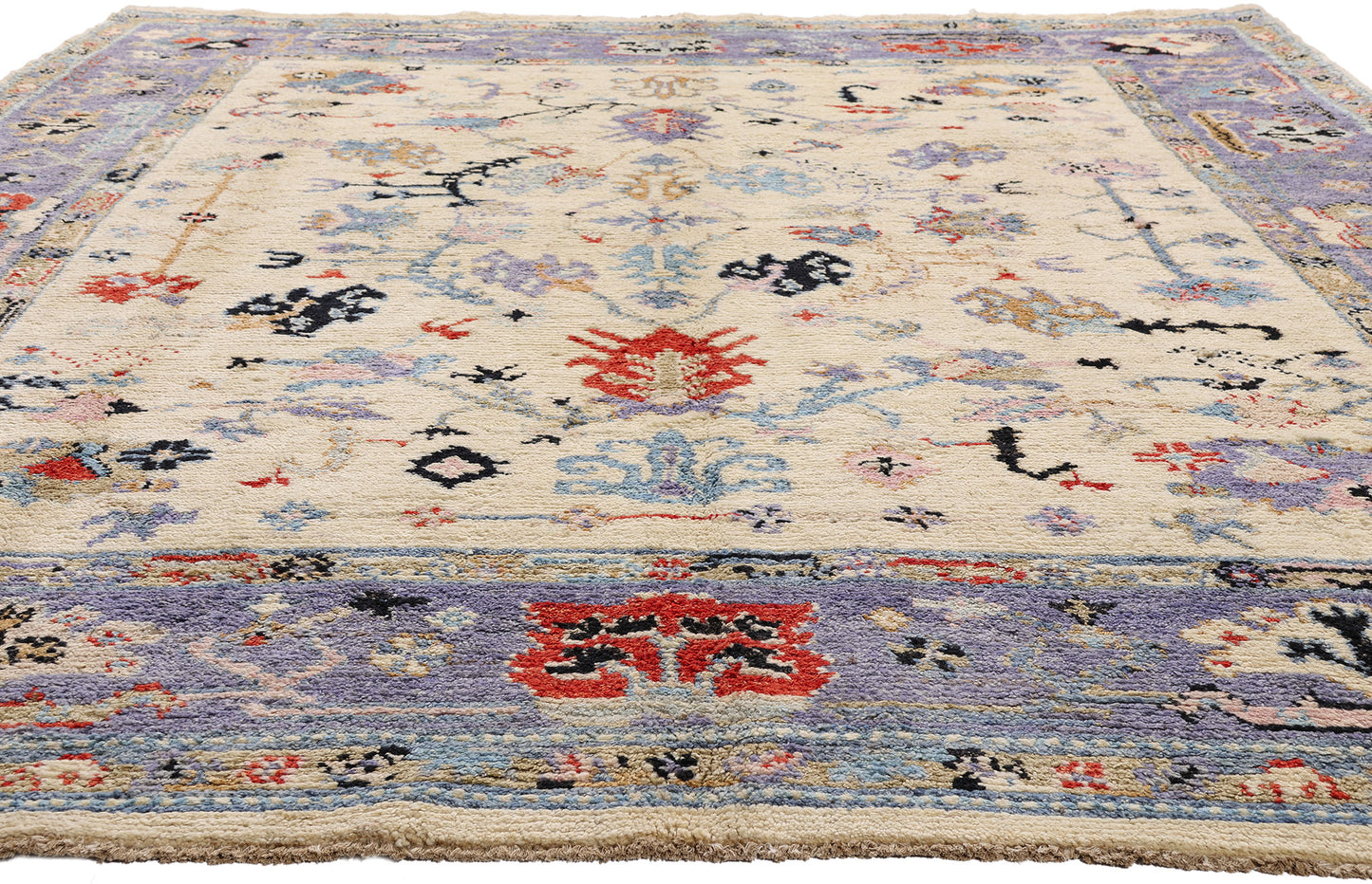 9 x 12 Ivory Modern Oushak Rug 80405