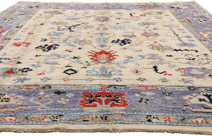 9 x 12 Ivory Modern Oushak Rug 80405