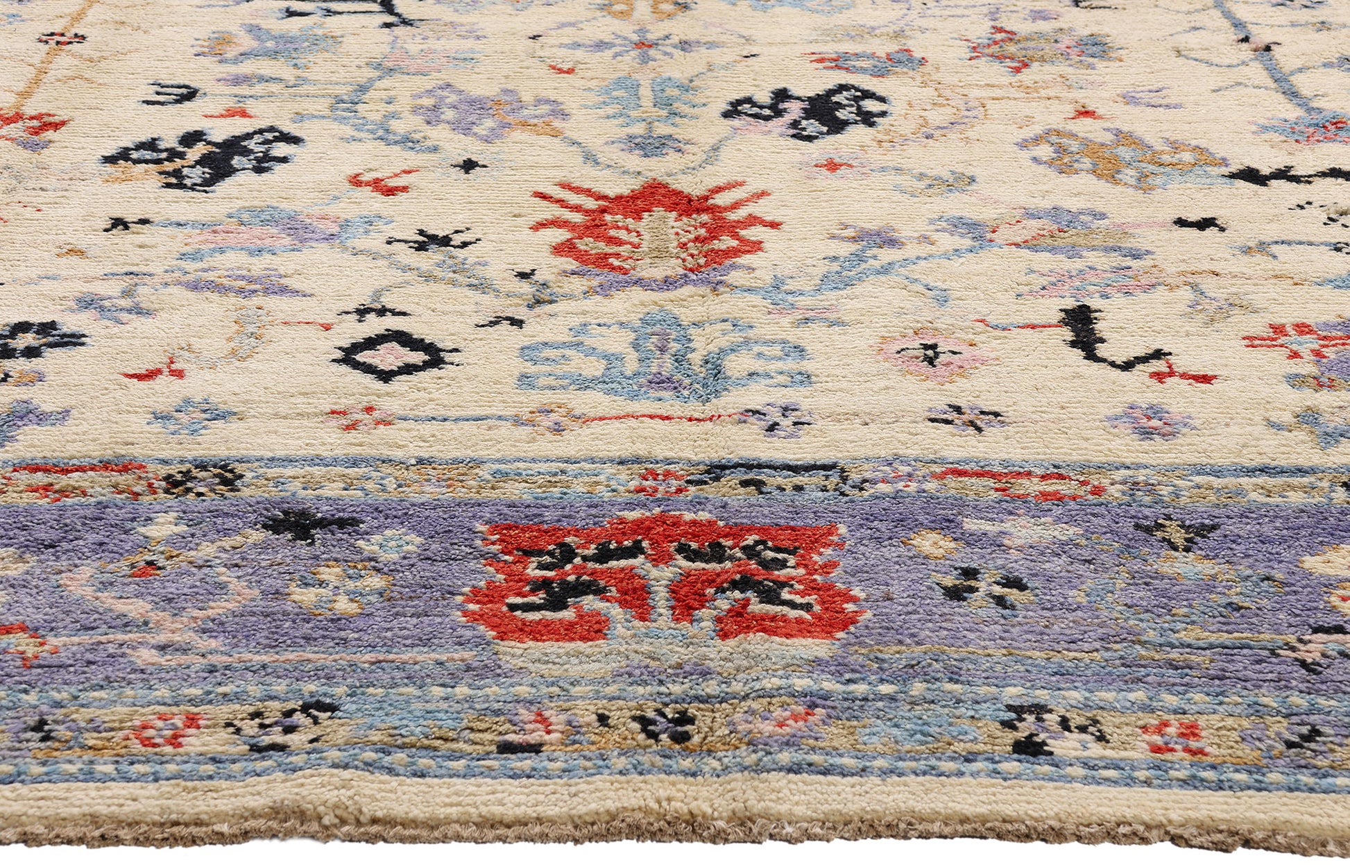 9 x 12 Ivory Modern Oushak Rug 80405