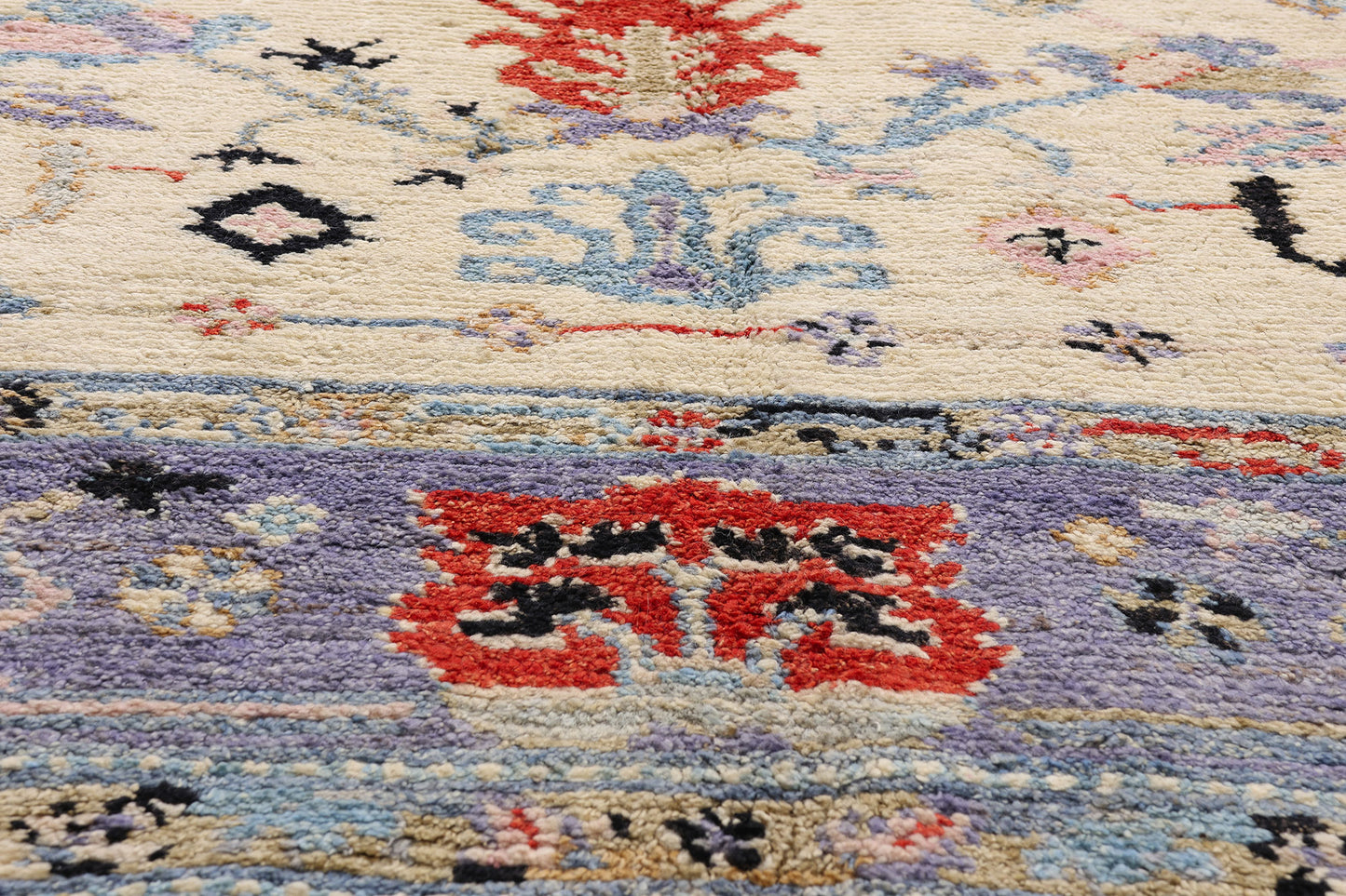 9 x 12 Ivory Modern Oushak Rug 80405