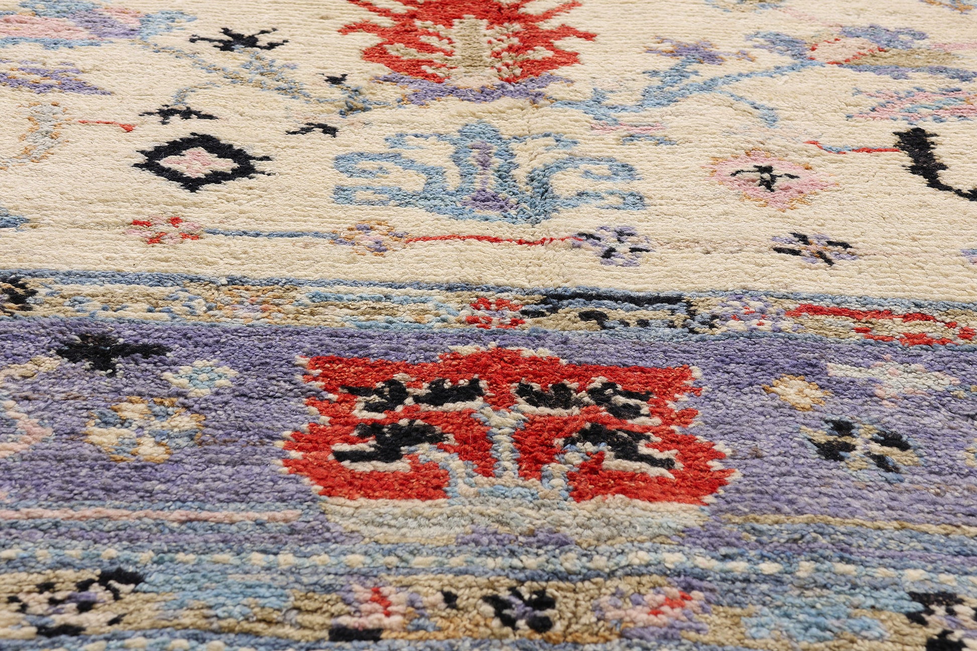 9 x 12 Ivory Modern Oushak Rug 80405