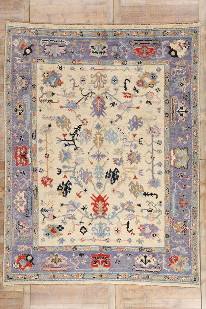 9 x 12 Ivory Modern Oushak Rug 80405