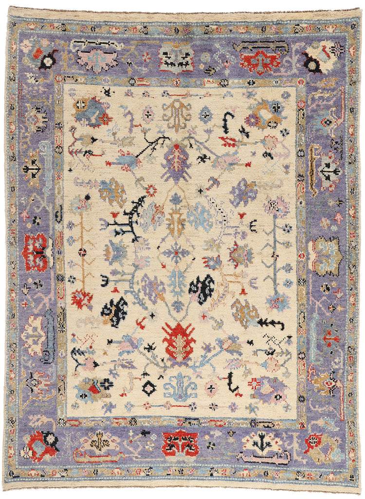 9 x 12 Ivory Modern Oushak Rug 80405