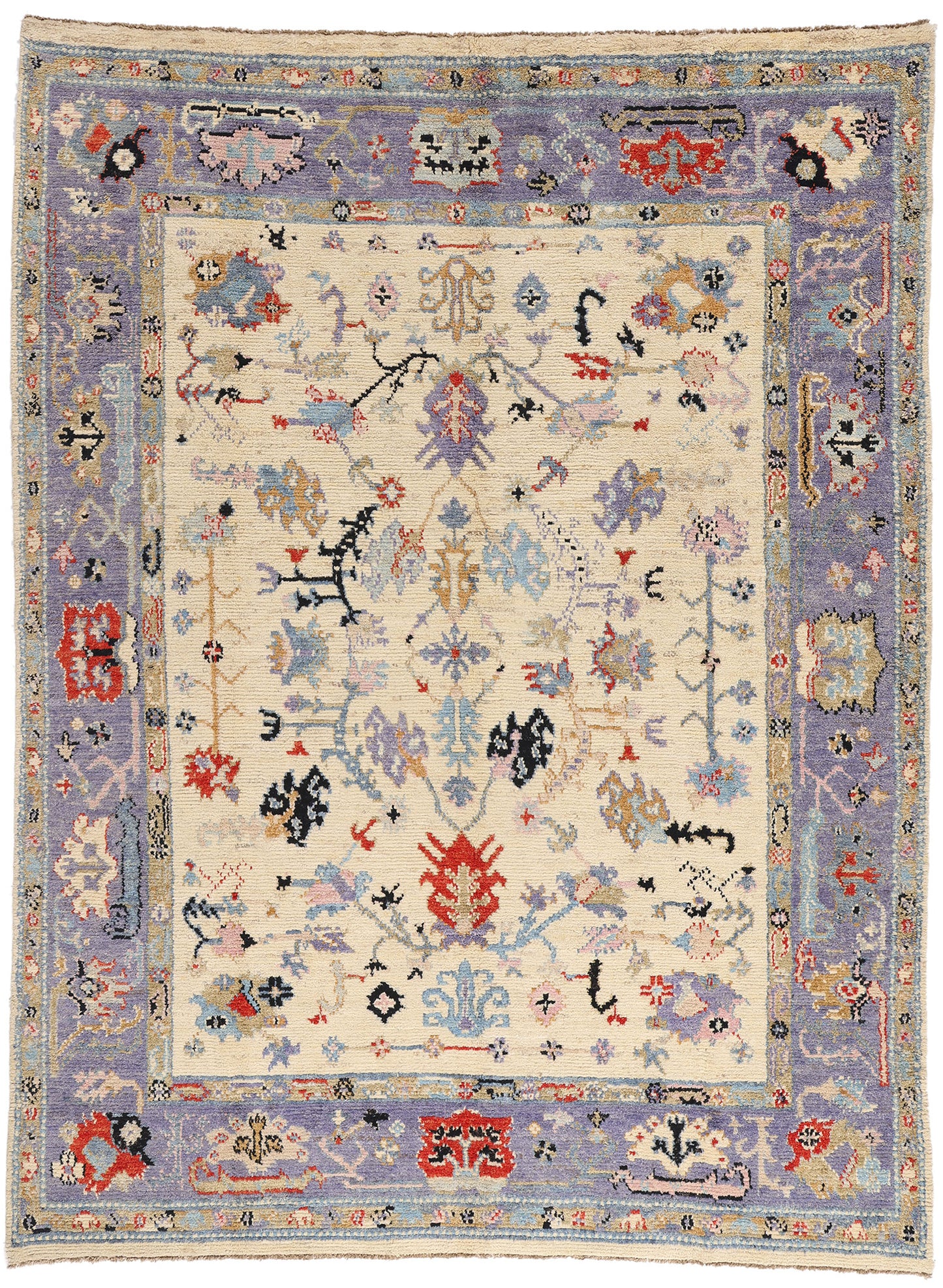 9 x 12 Ivory Modern Oushak Rug 80405