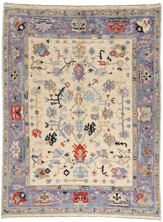 9 x 12 Ivory Modern Oushak Rug 80405