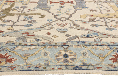 9 x 12 Modern Ivory Oushak Soumak Rug 81168