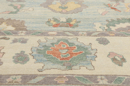 11 x 14 Modern Light Blue Turkish Oushak Rug 53950