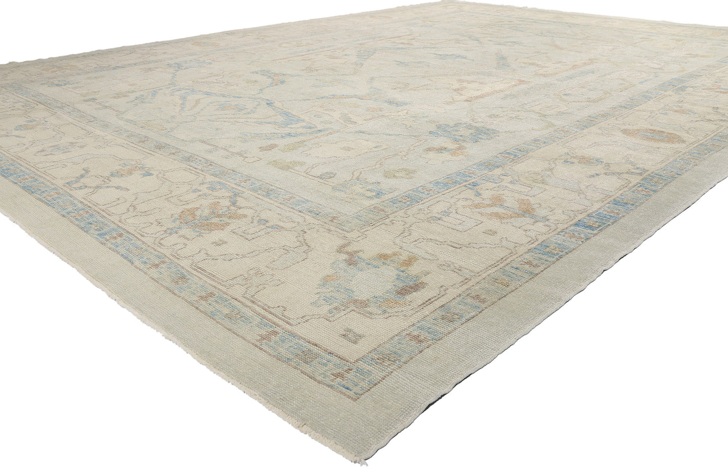 13 x 18 Modern Light Blue Turkish Oushak Rug 54012