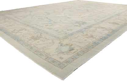 13 x 18 Modern Light Blue Turkish Oushak Rug 54012