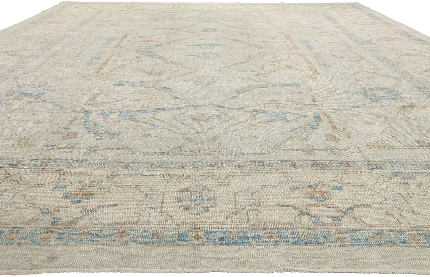 13 x 18 Modern Light Blue Turkish Oushak Rug 54012