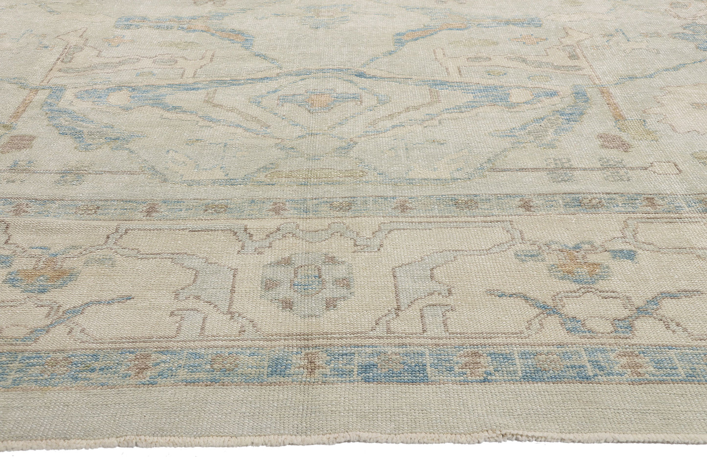 13 x 18 Modern Light Blue Turkish Oushak Rug 54012