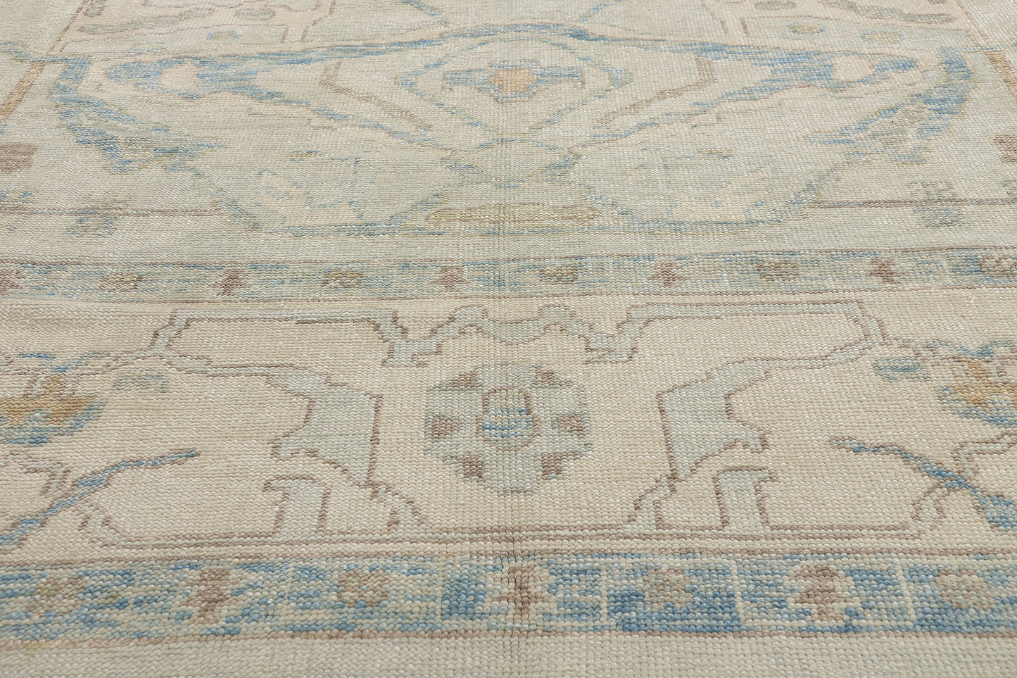 13 x 18 Modern Light Blue Turkish Oushak Rug 54012