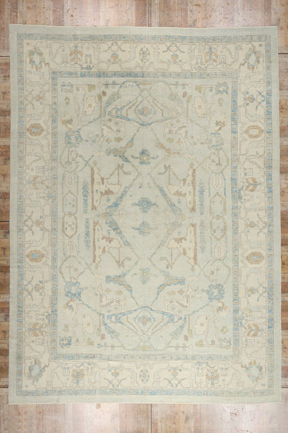 13 x 18 Modern Light Blue Turkish Oushak Rug 54012