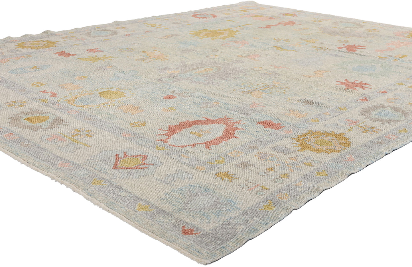 8 x 10 Modern Light Blue Turkish Oushak Rug 54008