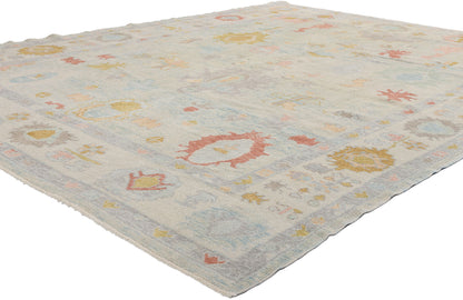 8 x 10 Modern Light Blue Turkish Oushak Rug 54008