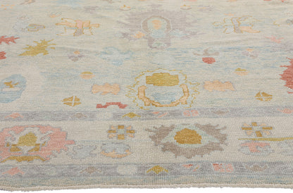 8 x 10 Modern Light Blue Turkish Oushak Rug 54008