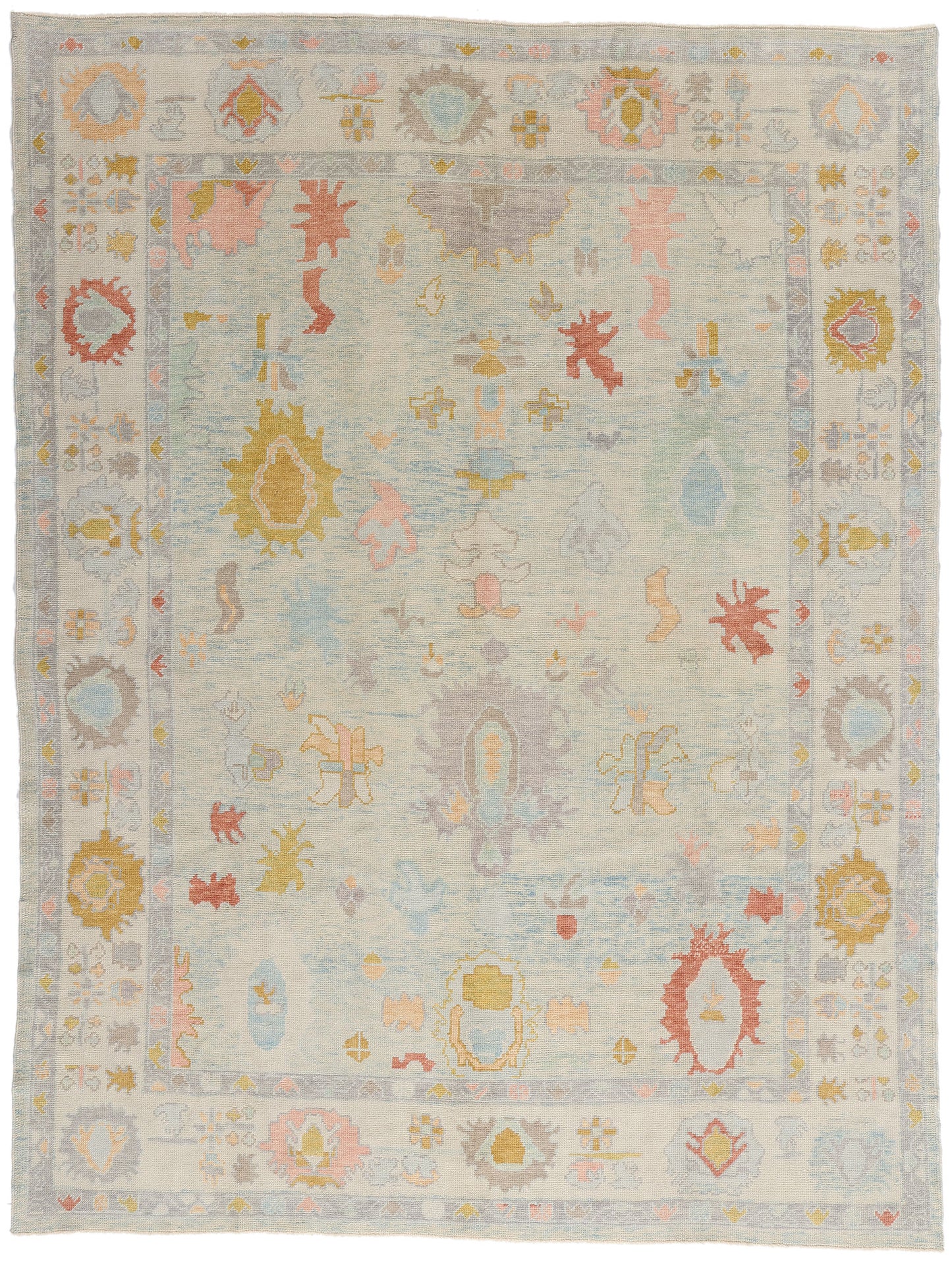 8 x 10 Modern Light Blue Turkish Oushak Rug 54008