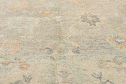 10 x 14 Modern Light Gray Turkish Oushak Rug 54004