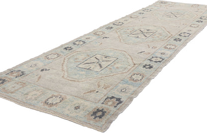 3 x 11 Modern Light Gray Turkish Oushak Rug 54011