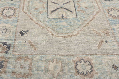 3 x 11 Modern Light Gray Turkish Oushak Rug 54011