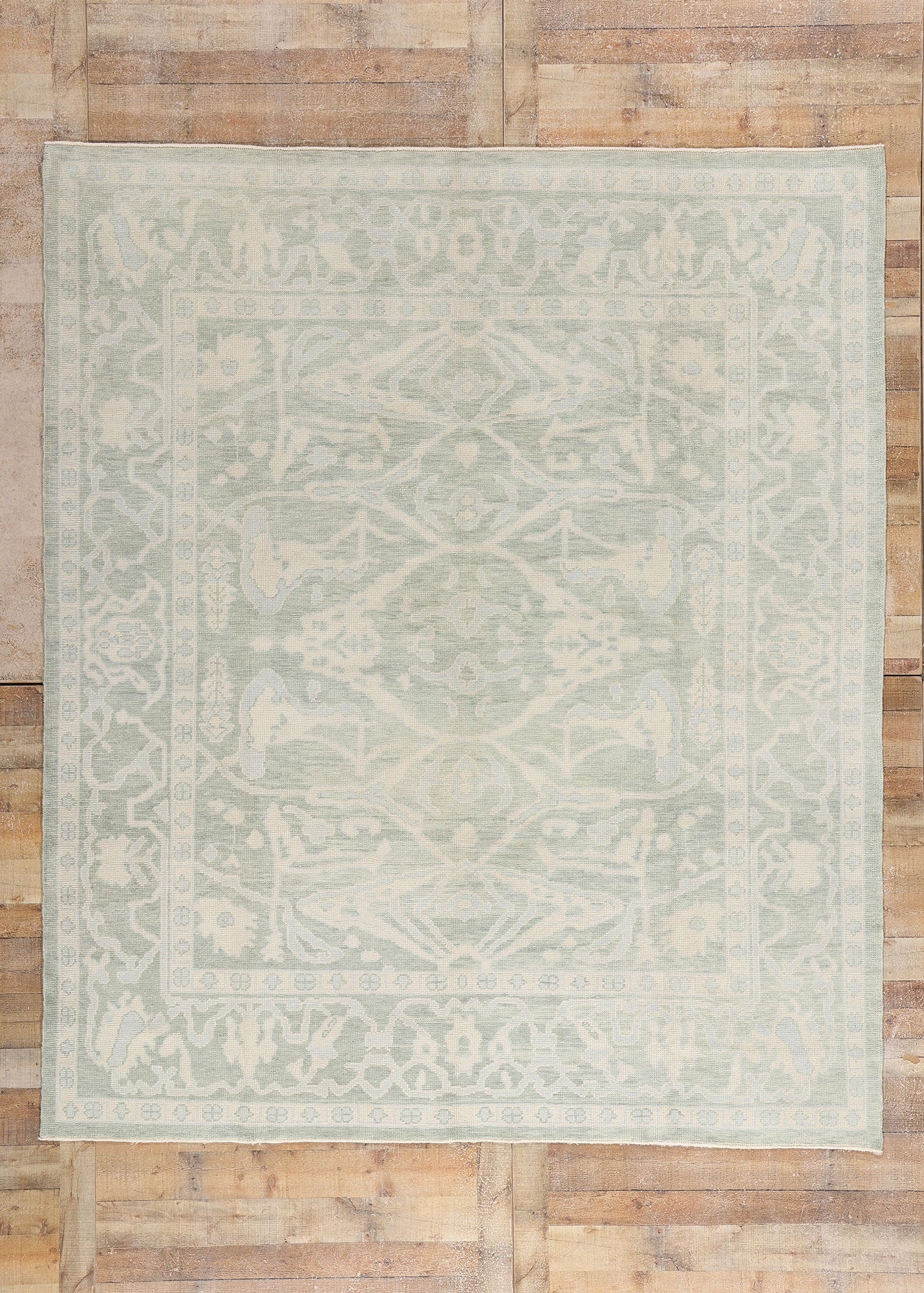 8 x 10 Modern Light Green Turkish Oushak Rug 54005
