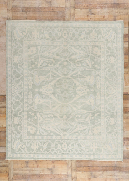 8 x 10 Modern Light Green Turkish Oushak Rug 54005