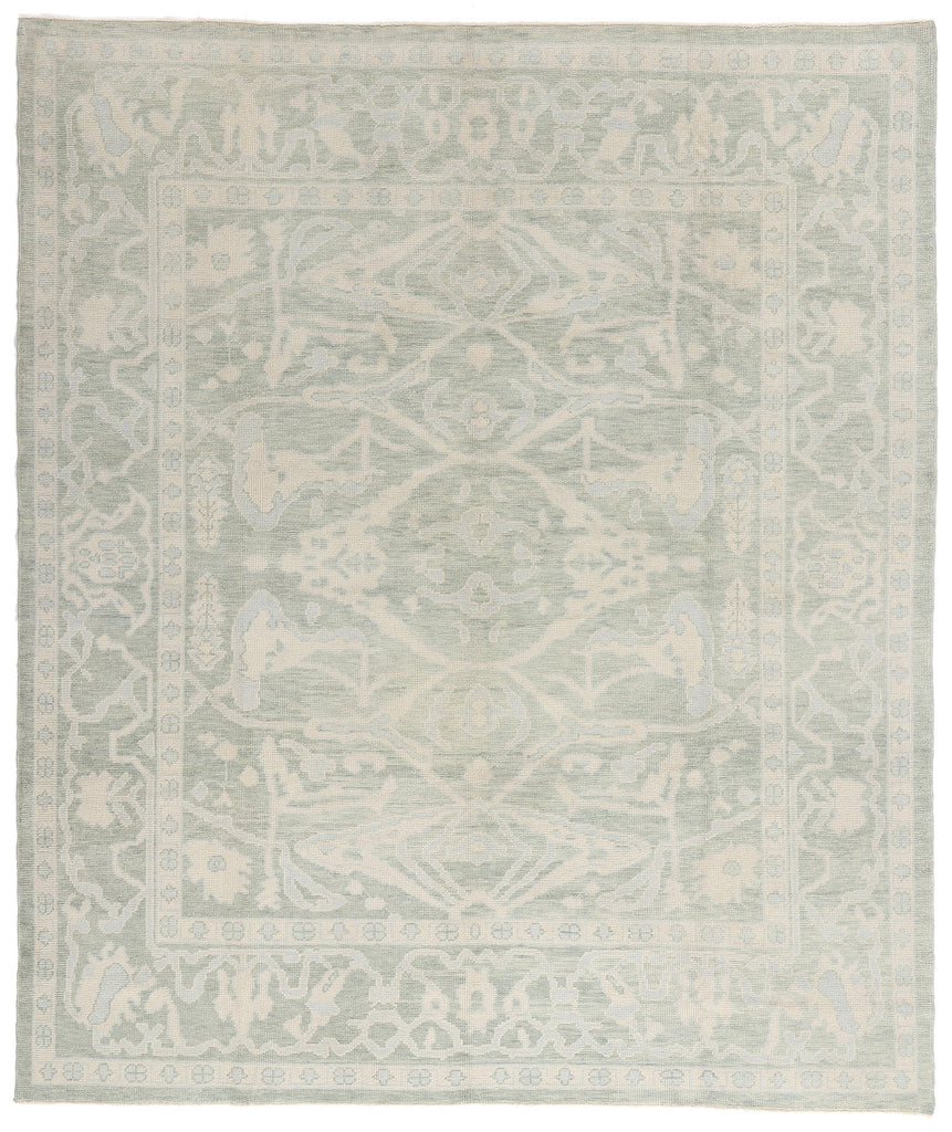 8 x 10 Modern Light Green Turkish Oushak Rug 54005