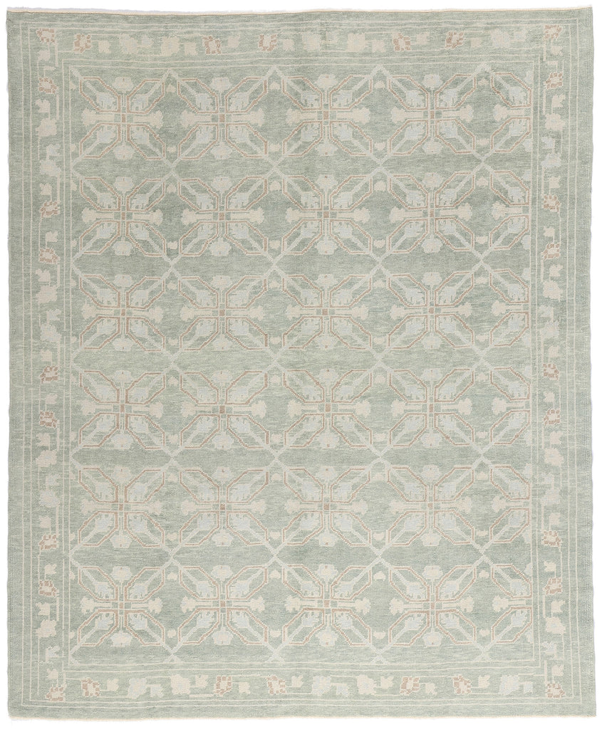 8 x 10 Light Green Turkish Oushak Rug 54006