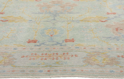 8 x 9 Modern Light Green Turkish Oushak Rug 54015