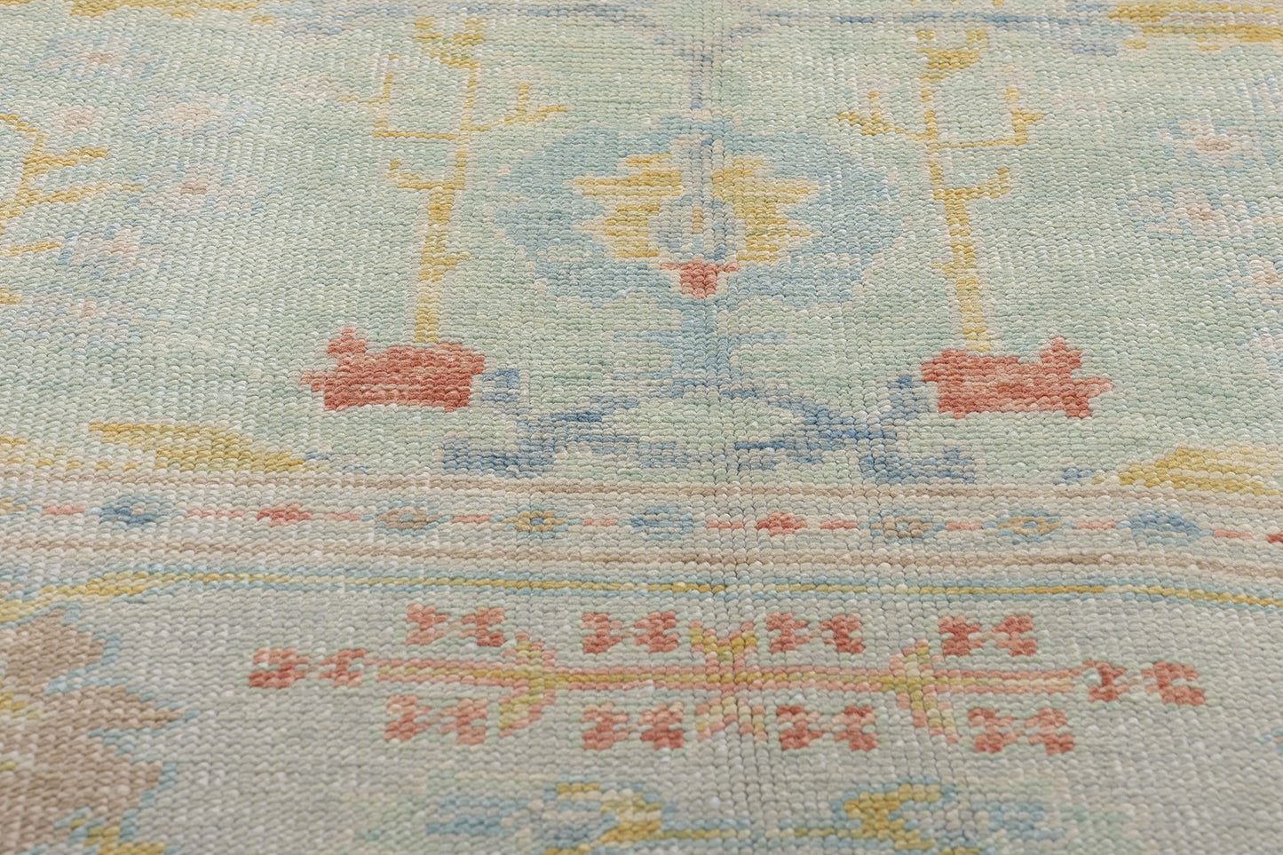 8 x 9 Modern Light Green Turkish Oushak Rug 54015