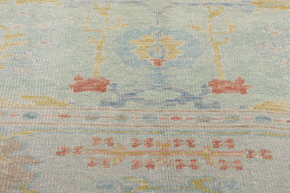 8 x 9 Modern Light Green Turkish Oushak Rug 54015