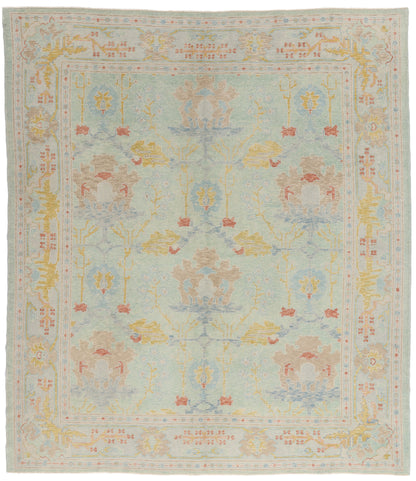 8 x 9 Modern Light Green Turkish Oushak Rug 54015