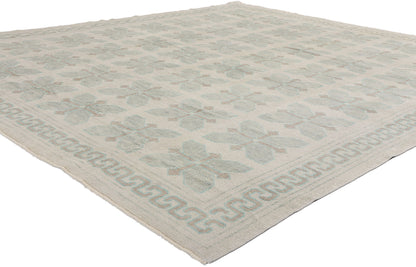 8 x 9 Modern Light Green Turkish Oushak Rug 54007