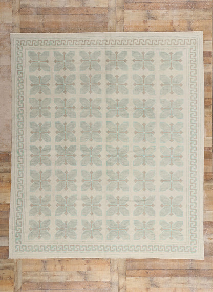 8 x 9 Modern Light Green Turkish Oushak Rug 54007