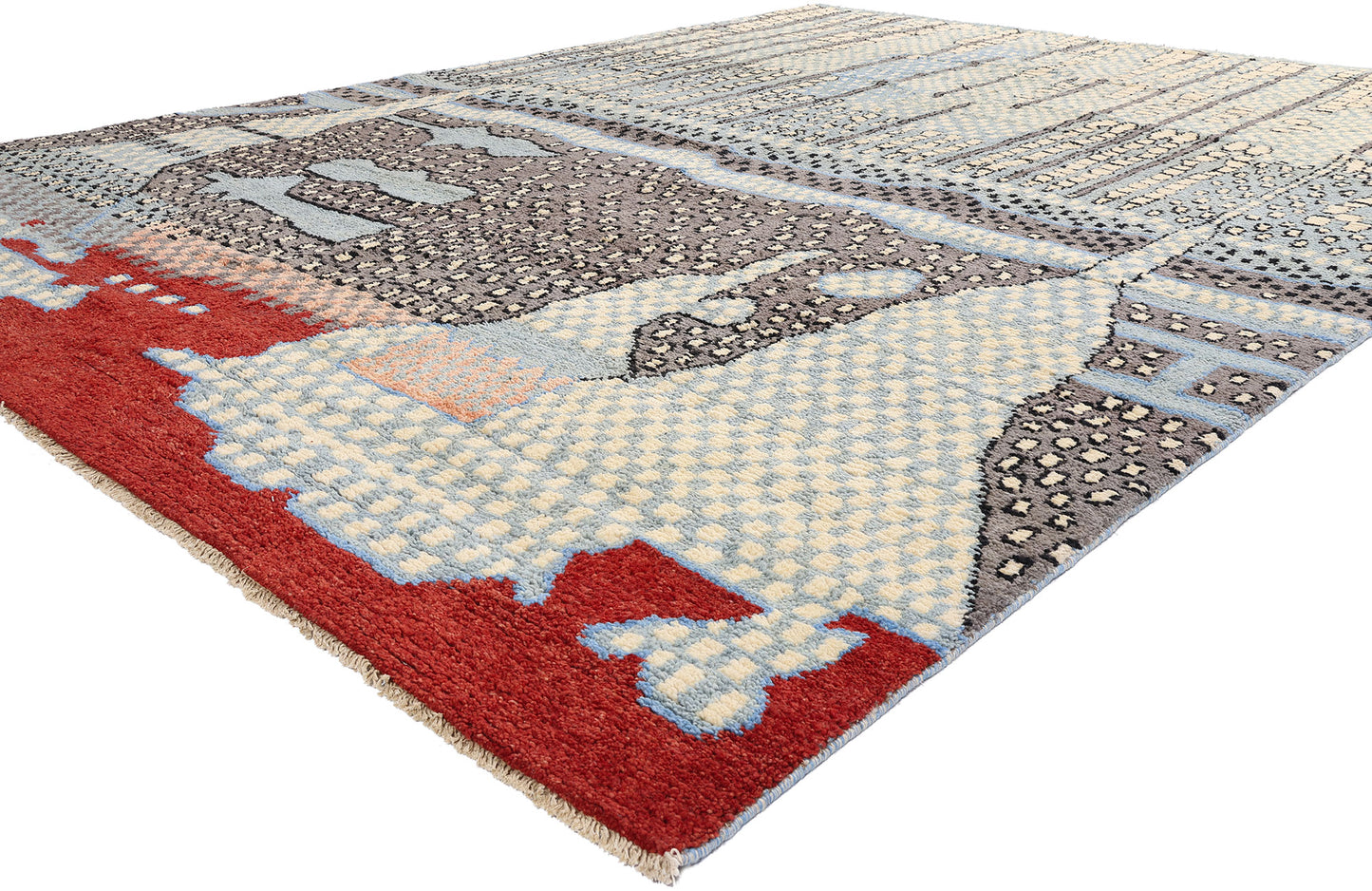 10 x 14 - Blue Pakistani Moroccan Rug - 80644