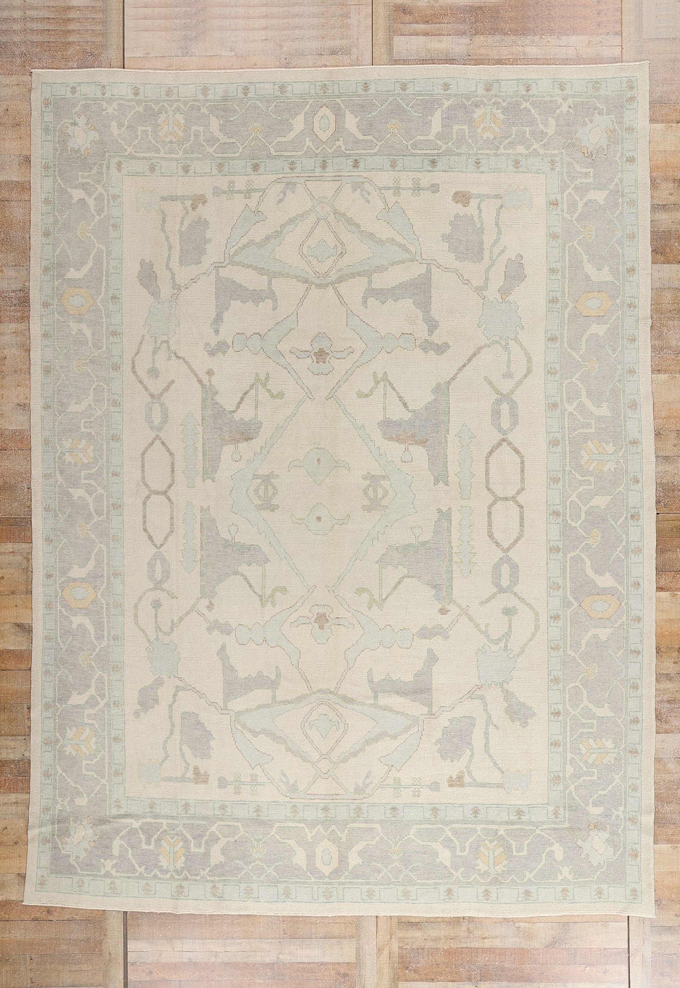 10 x 14 Modern Muted Turkish Oushak Rug 54031