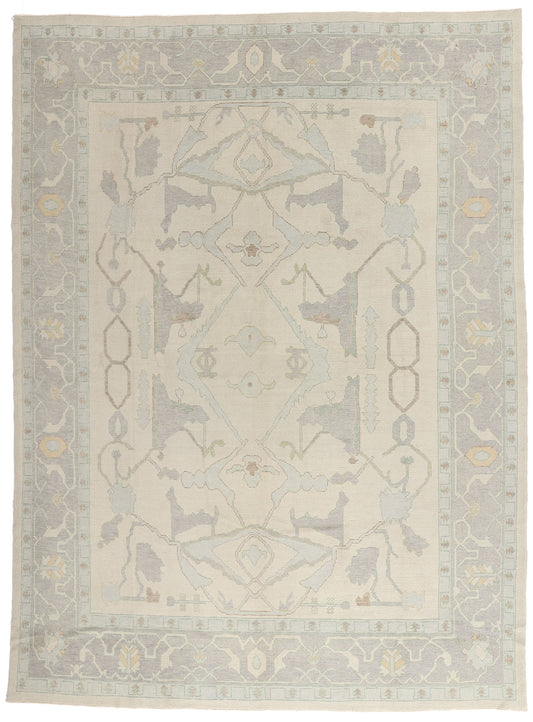 10 x 14 - Ivory New Oushak Rug - 54031