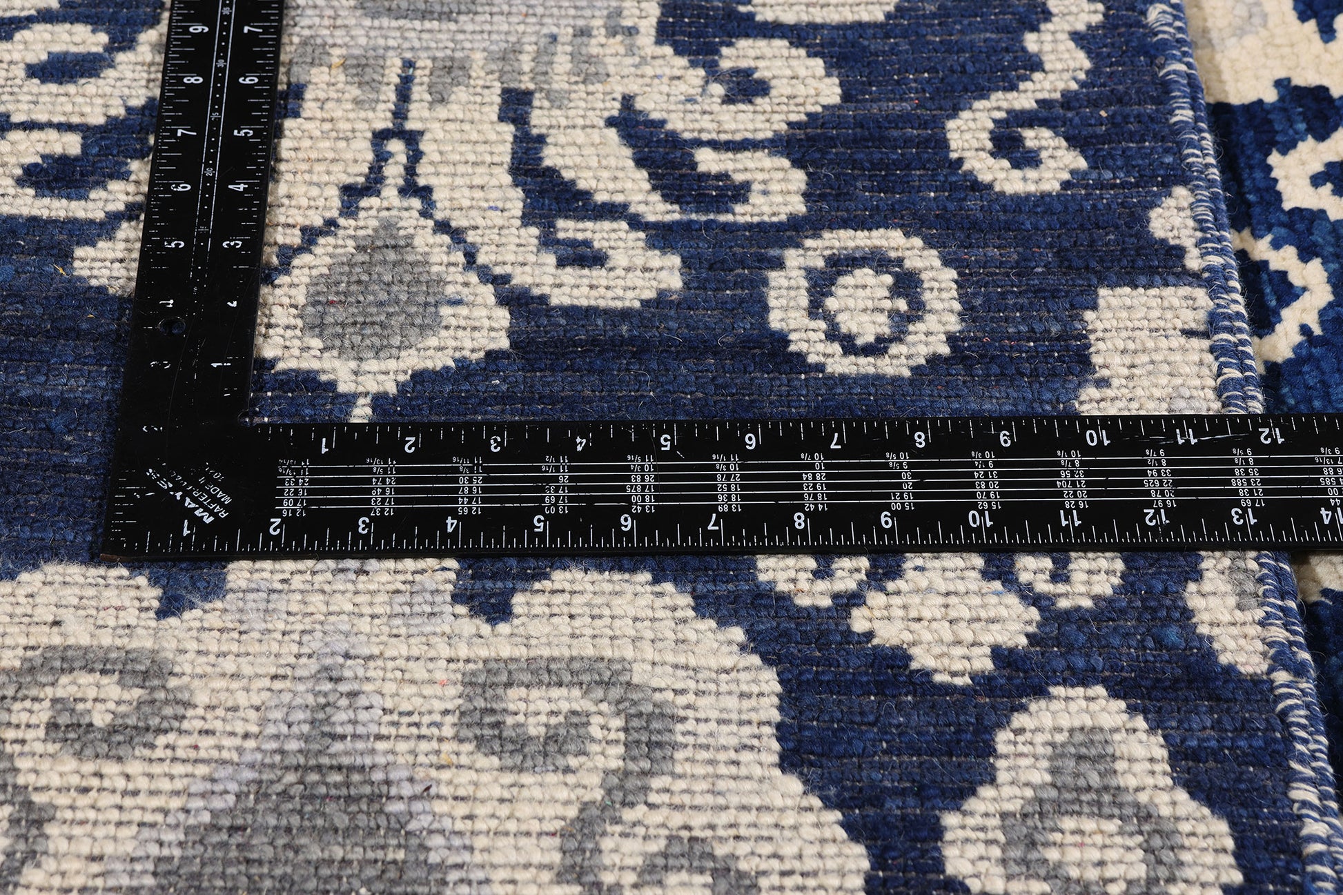 9 x 12 Navy Blue Modern Indian Ikat Rug 30269