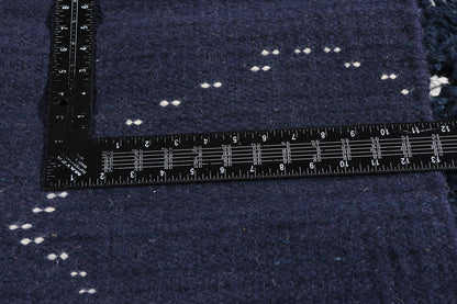 11 x 13 - Navy Blue Modern Moroccan Rug - 30387