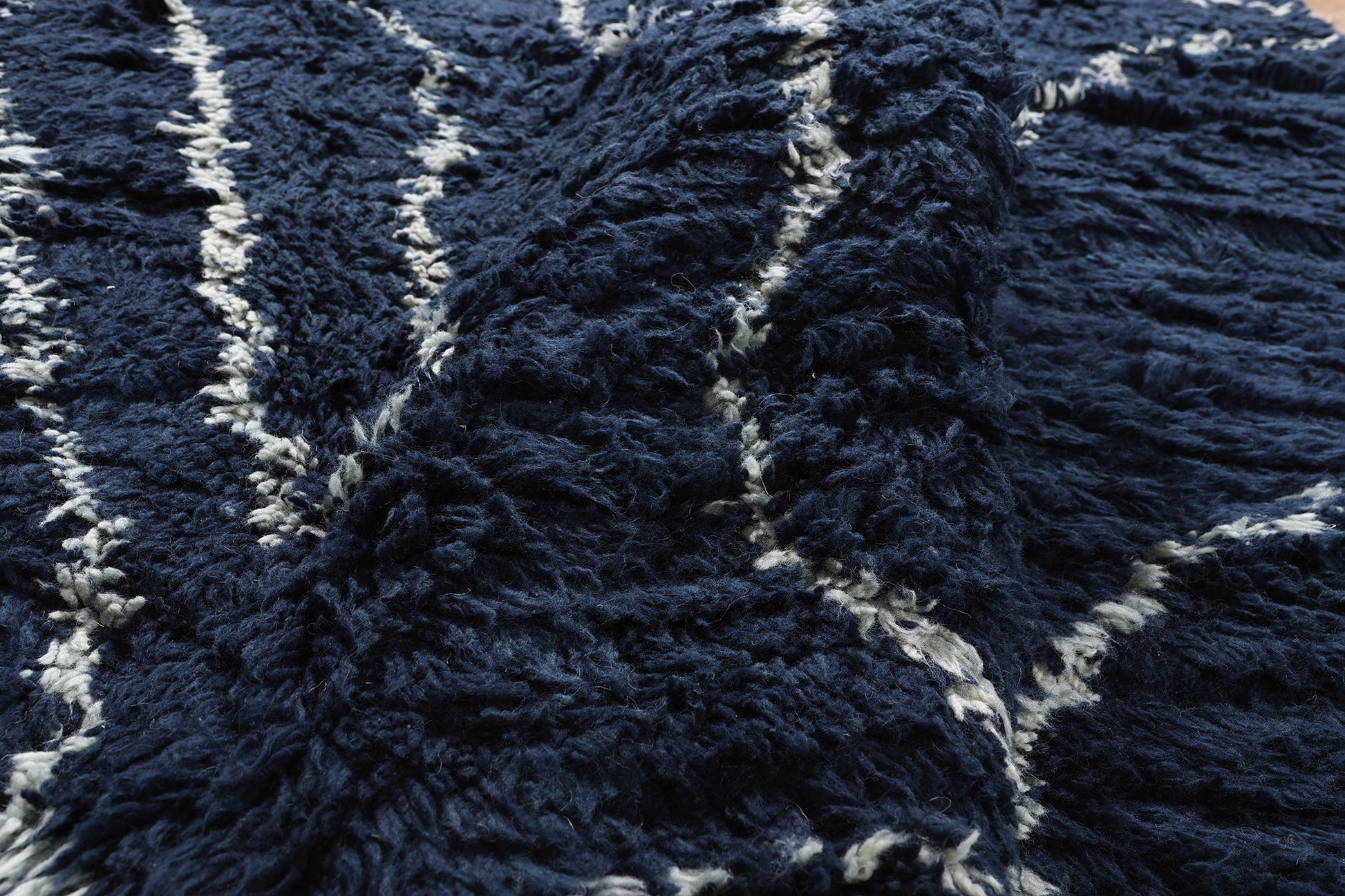 11 x 13 - Navy Blue Modern Moroccan Rug - 30387