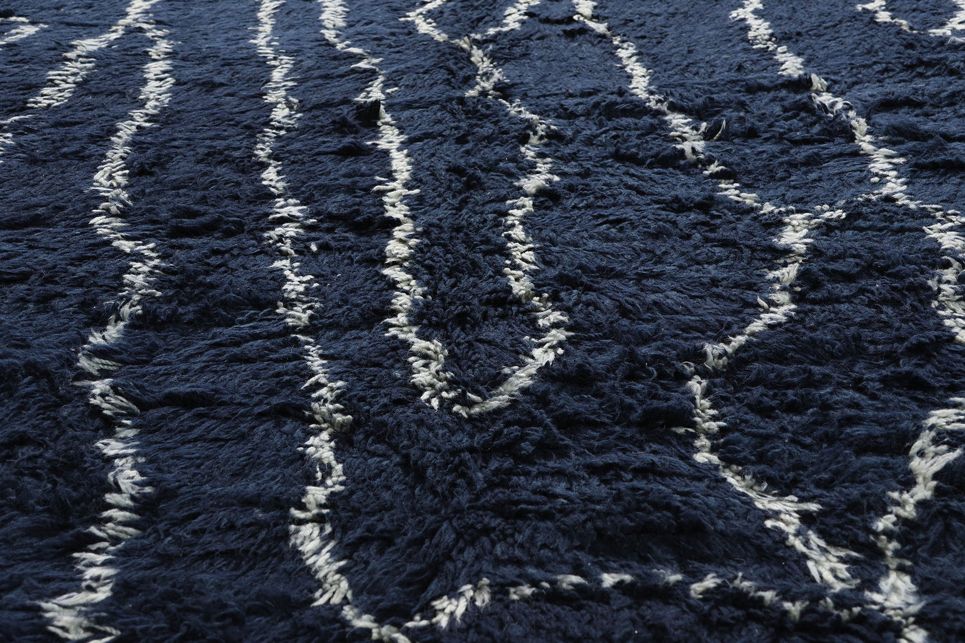 11 x 13 - Navy Blue Modern Moroccan Rug - 30387