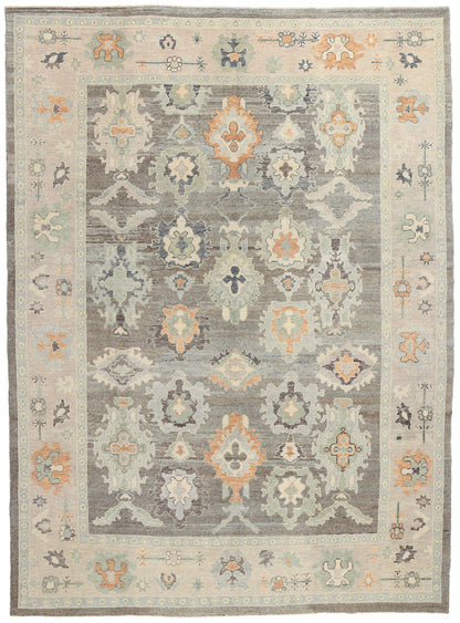 10 x 14 Modern Blue-Gray Turkish Oushak Rug 53953