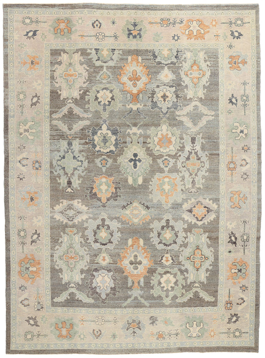 10 x 14 Modern Blue-Gray Turkish Oushak Rug 53953